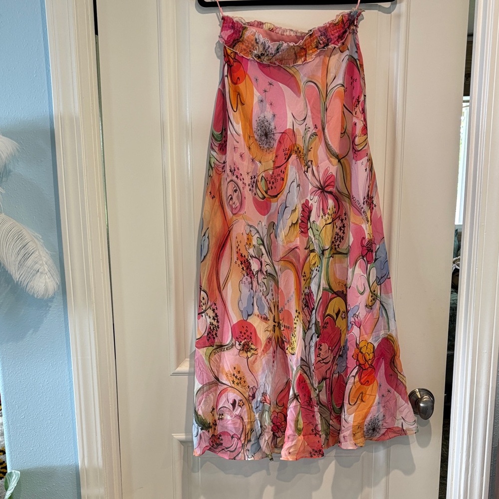 Vintage Boutique Moschino Silk Celestial print Maxi Skirt, size 4